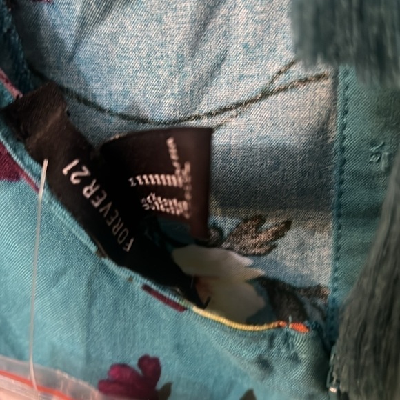 Forever 21 jumpsuit cami blue multicolor size M Y2K - Picture 10 of 11